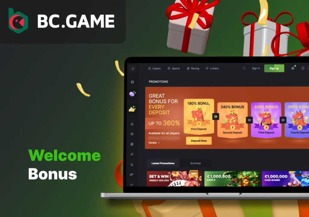 Welcome bonus for new users of the casino