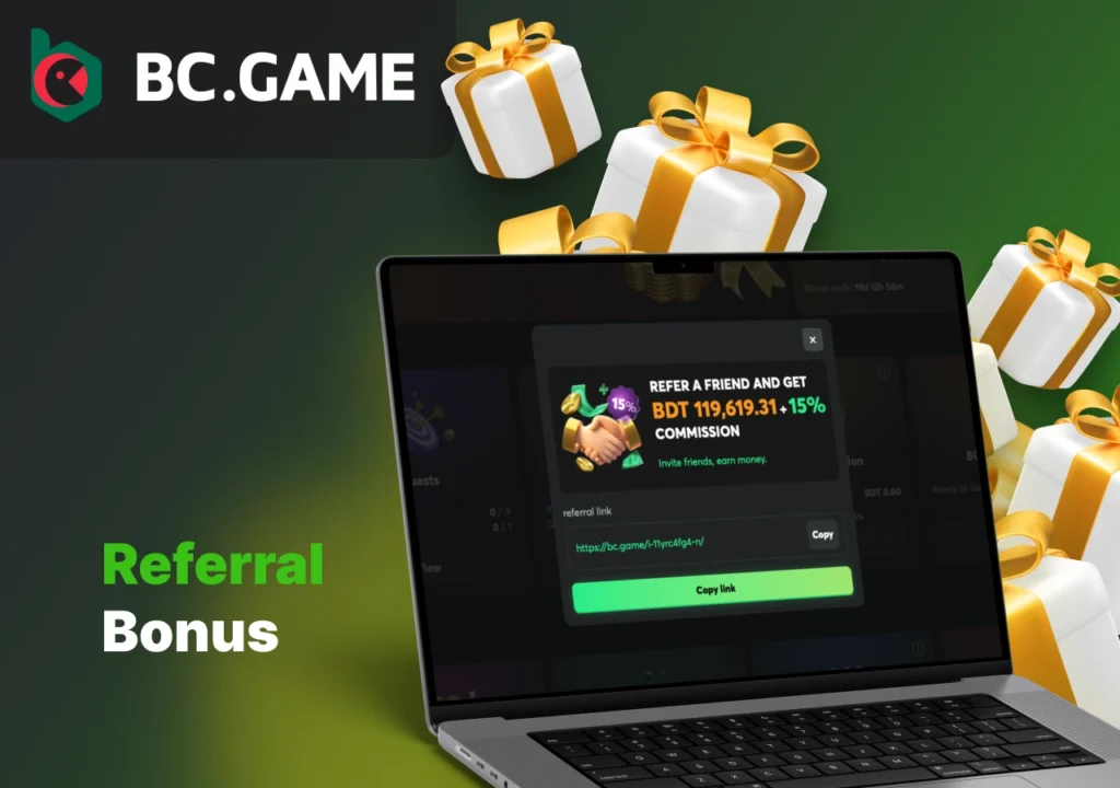 Bonus on referral program in BC Game