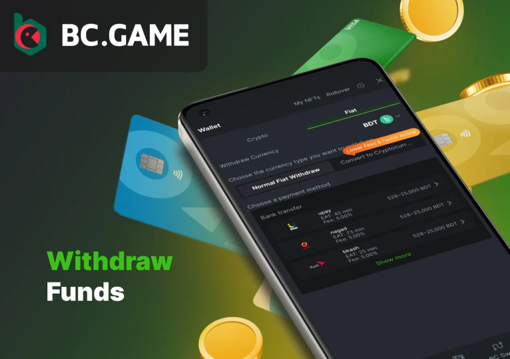 Withdrawal of funds from the casino platform